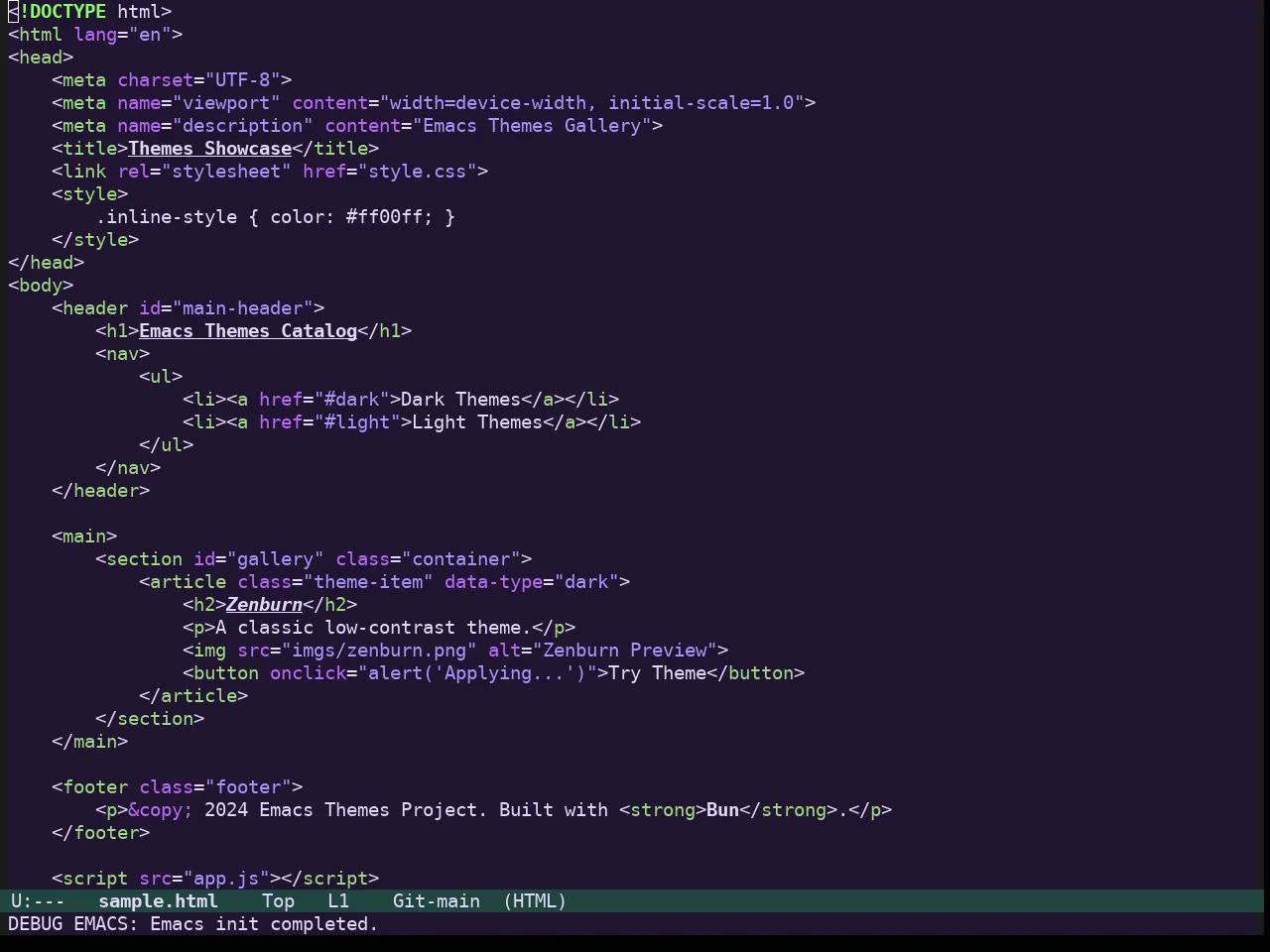 Evangelion Theme in html-mode