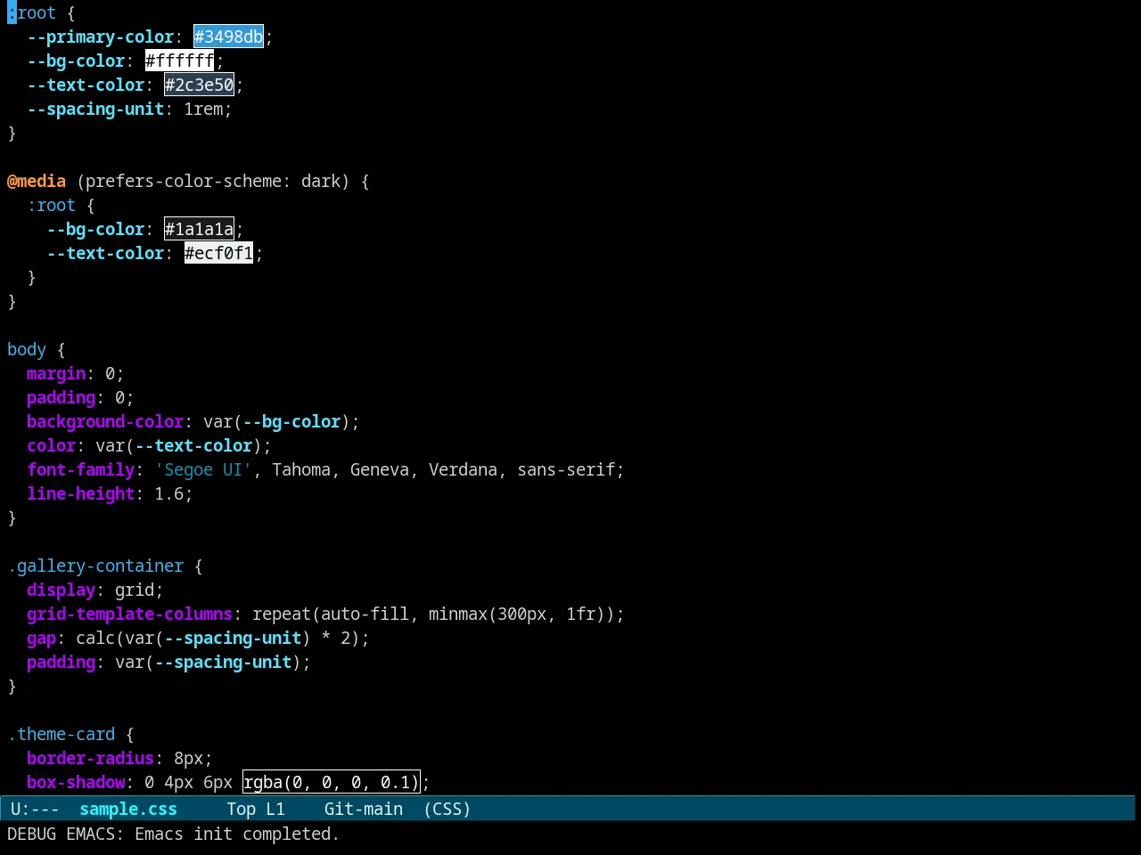 Evenhold Theme in css-mode