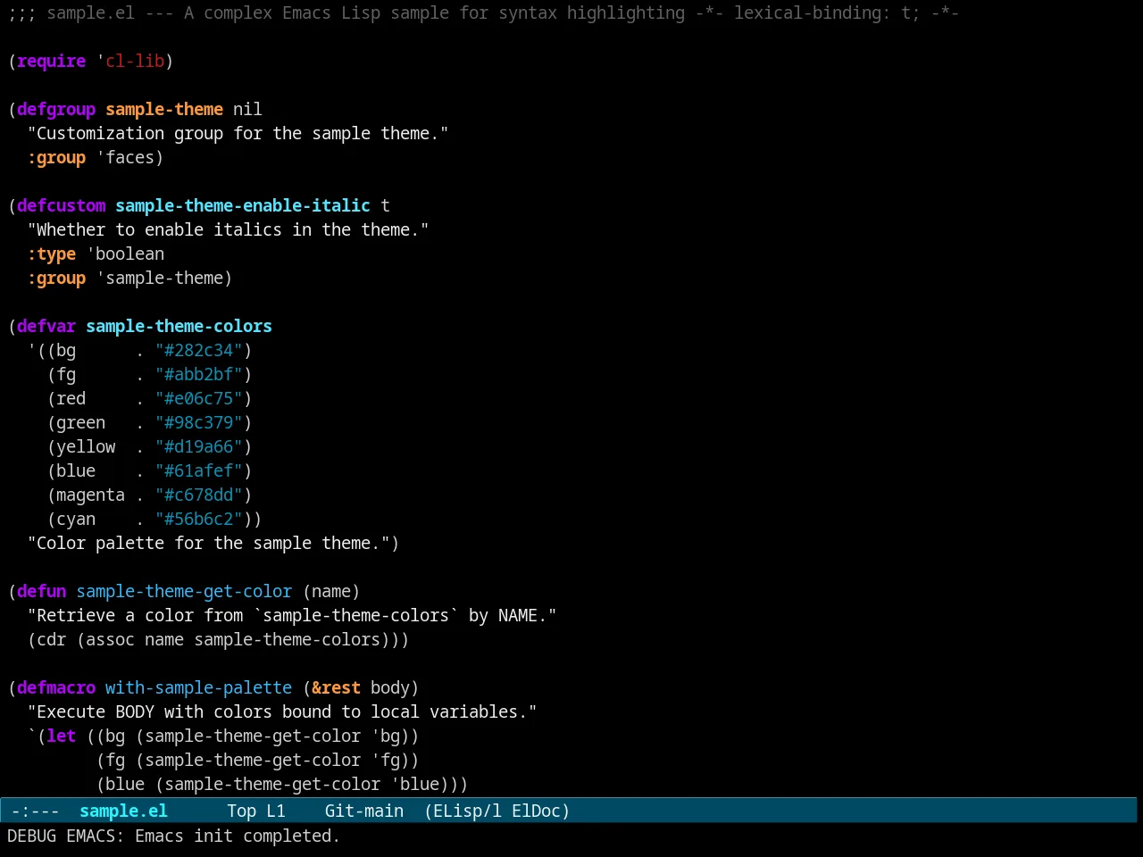 Evenhold Theme in emacs-lisp-mode