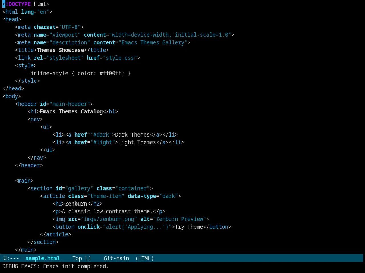 Evenhold Theme in html-mode