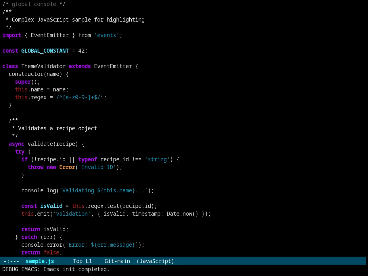 Evenhold Theme in javascript-mode