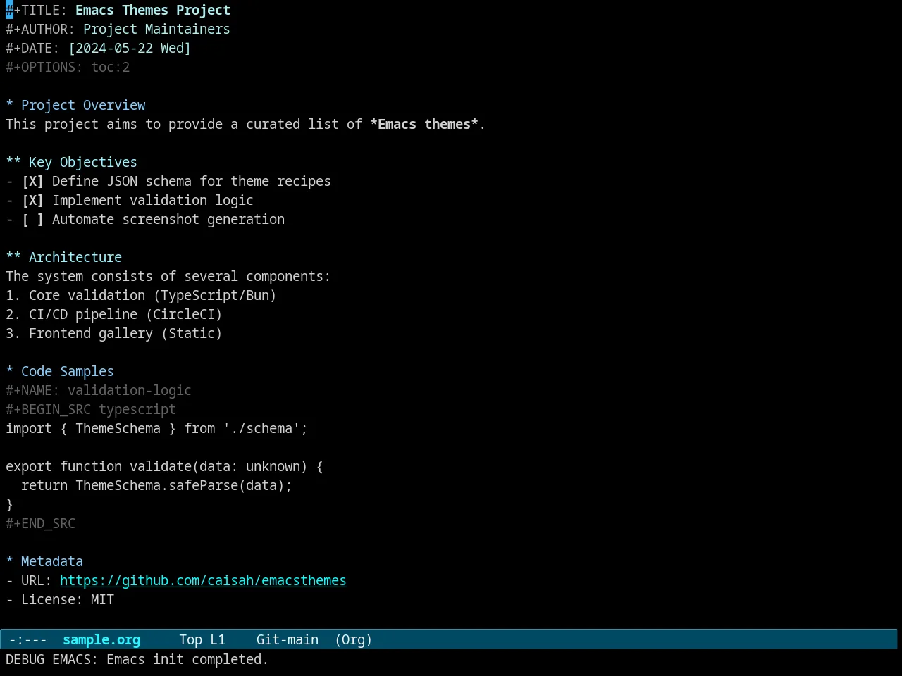 Evenhold Theme in org-mode