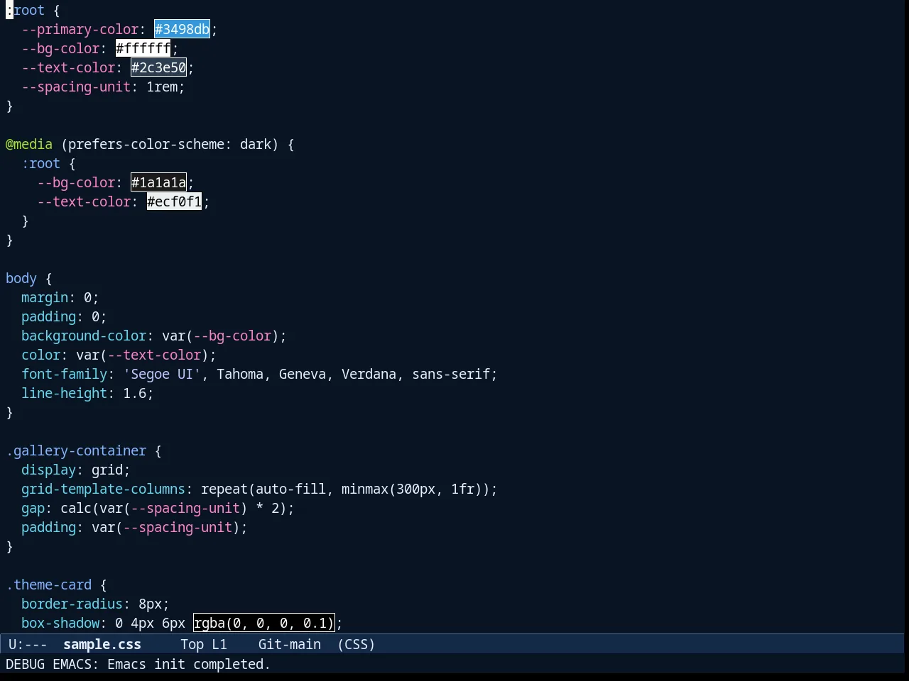 Exotica Theme in css-mode