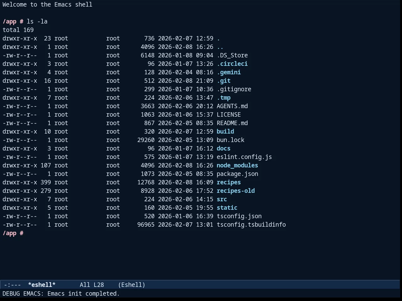 Exotica Theme in eshell