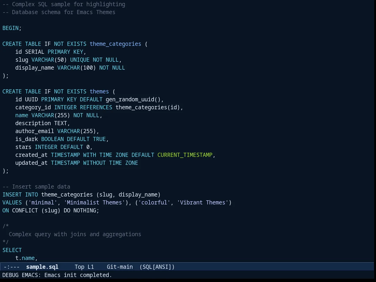 Exotica Theme in sql-mode