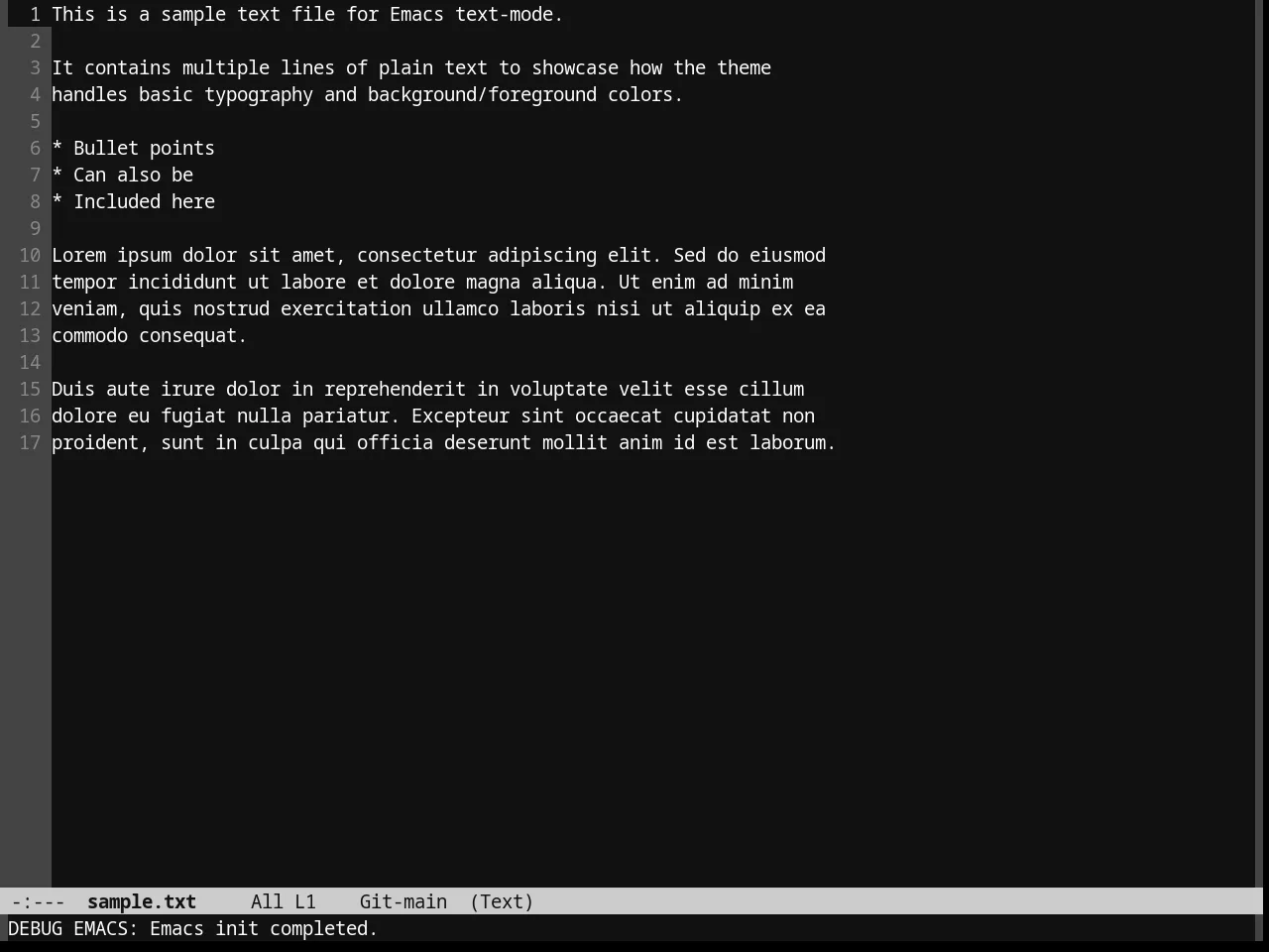 Eziam Dark Theme in text-mode