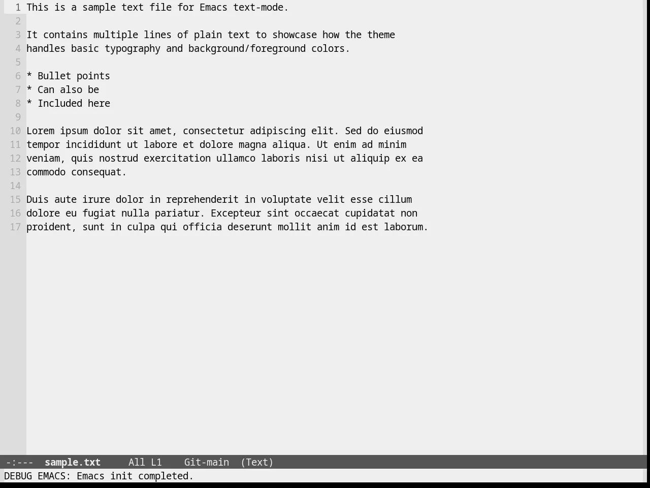 Eziam Light Theme in text-mode