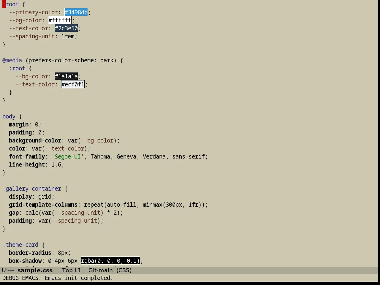 Faff Theme in css-mode