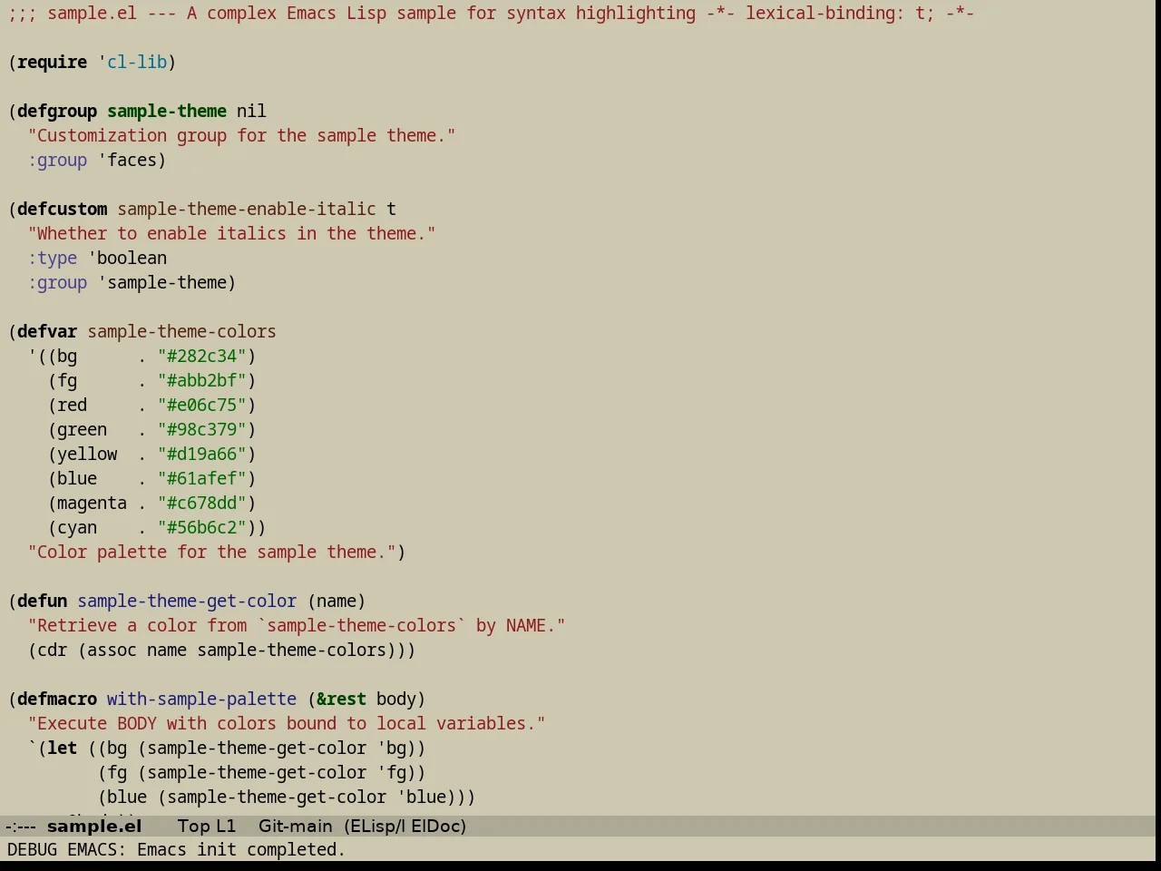Faff Theme in emacs-lisp-mode