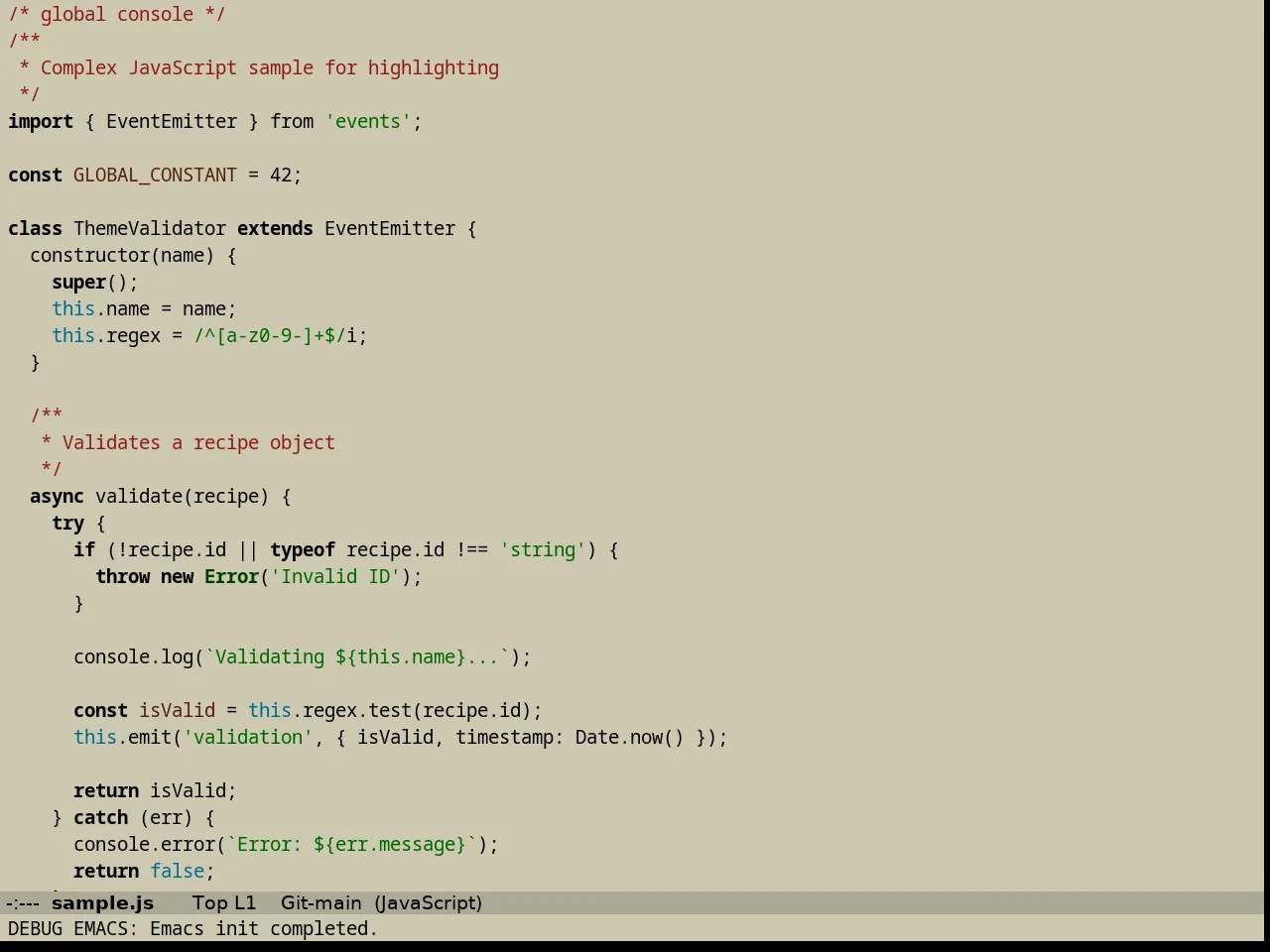 Faff Theme in javascript-mode