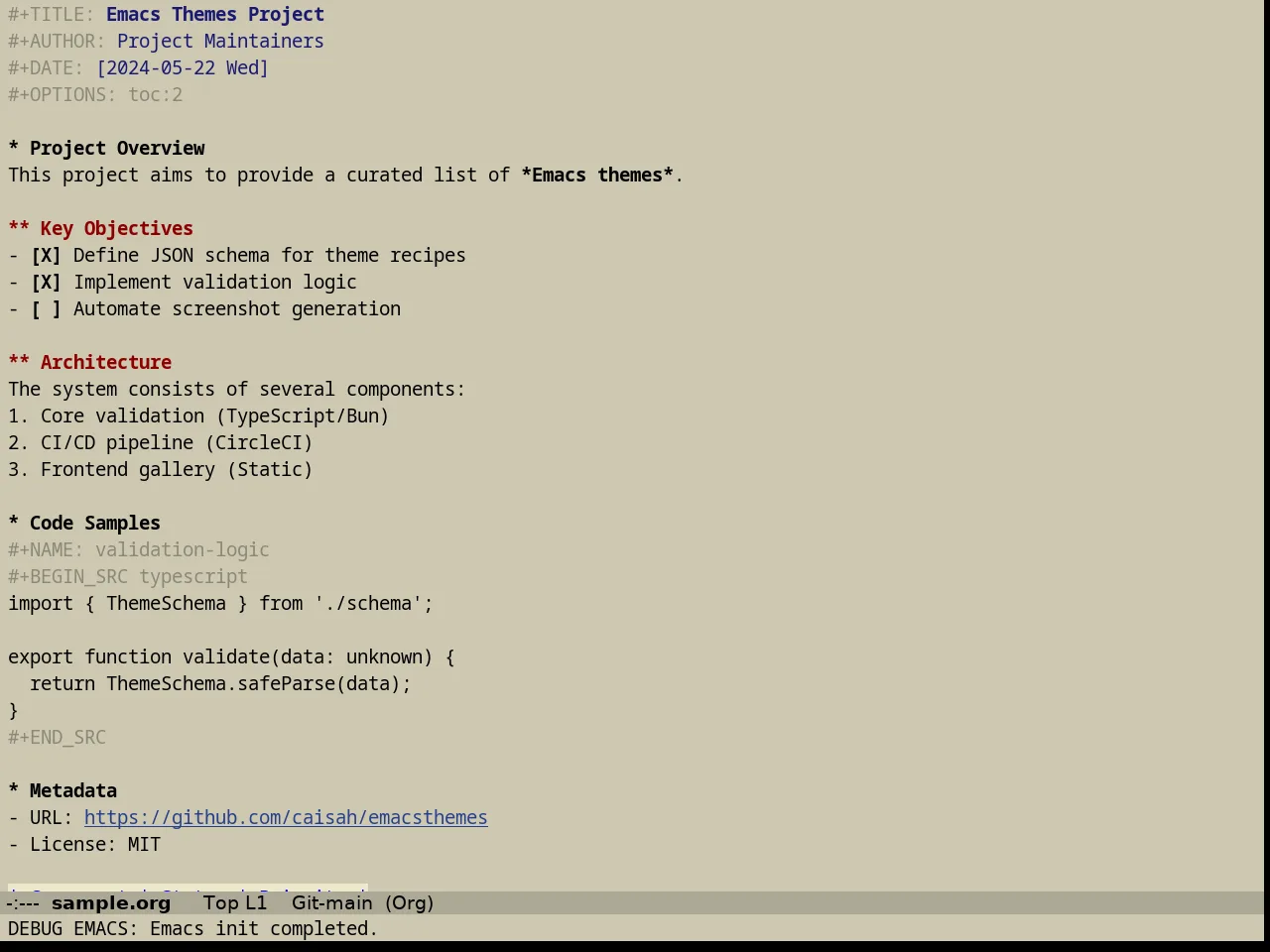 Faff Theme in org-mode