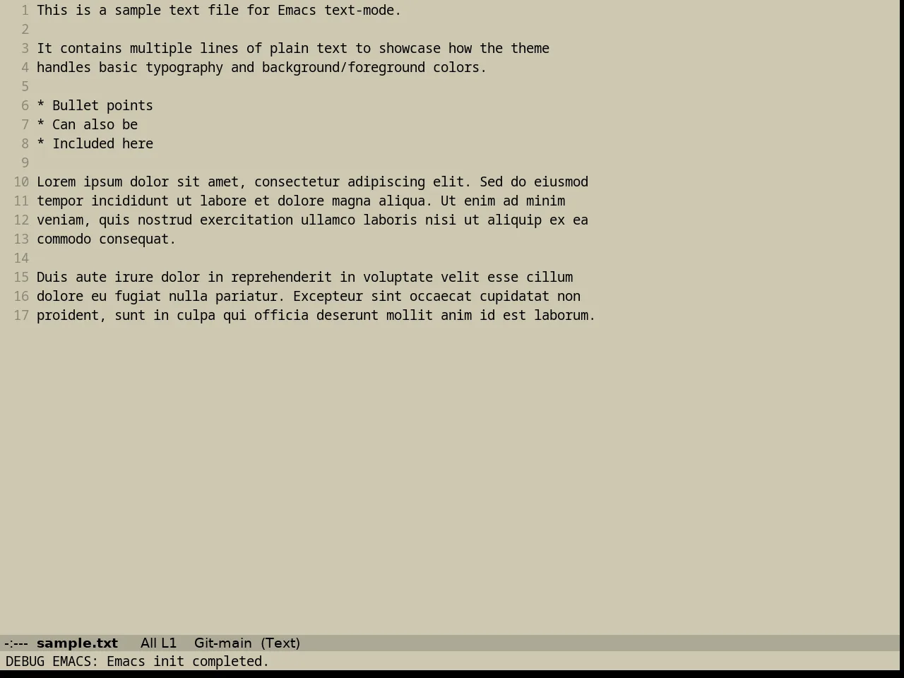 Faff Theme in text-mode
