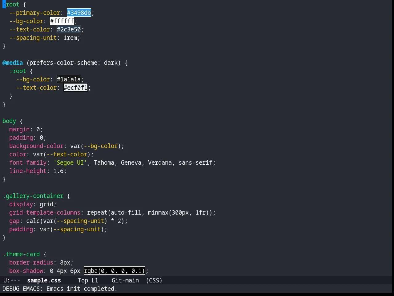 Farmhouse Dark Theme in css-mode
