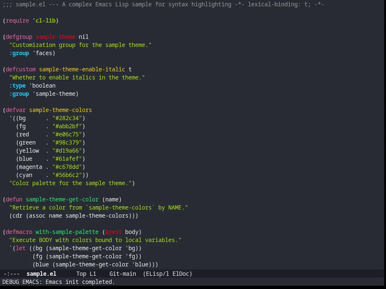 Farmhouse Dark Theme in emacs-lisp-mode