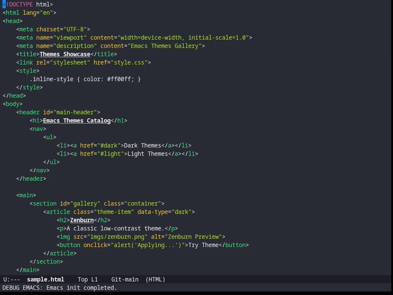 Farmhouse Dark Theme in html-mode