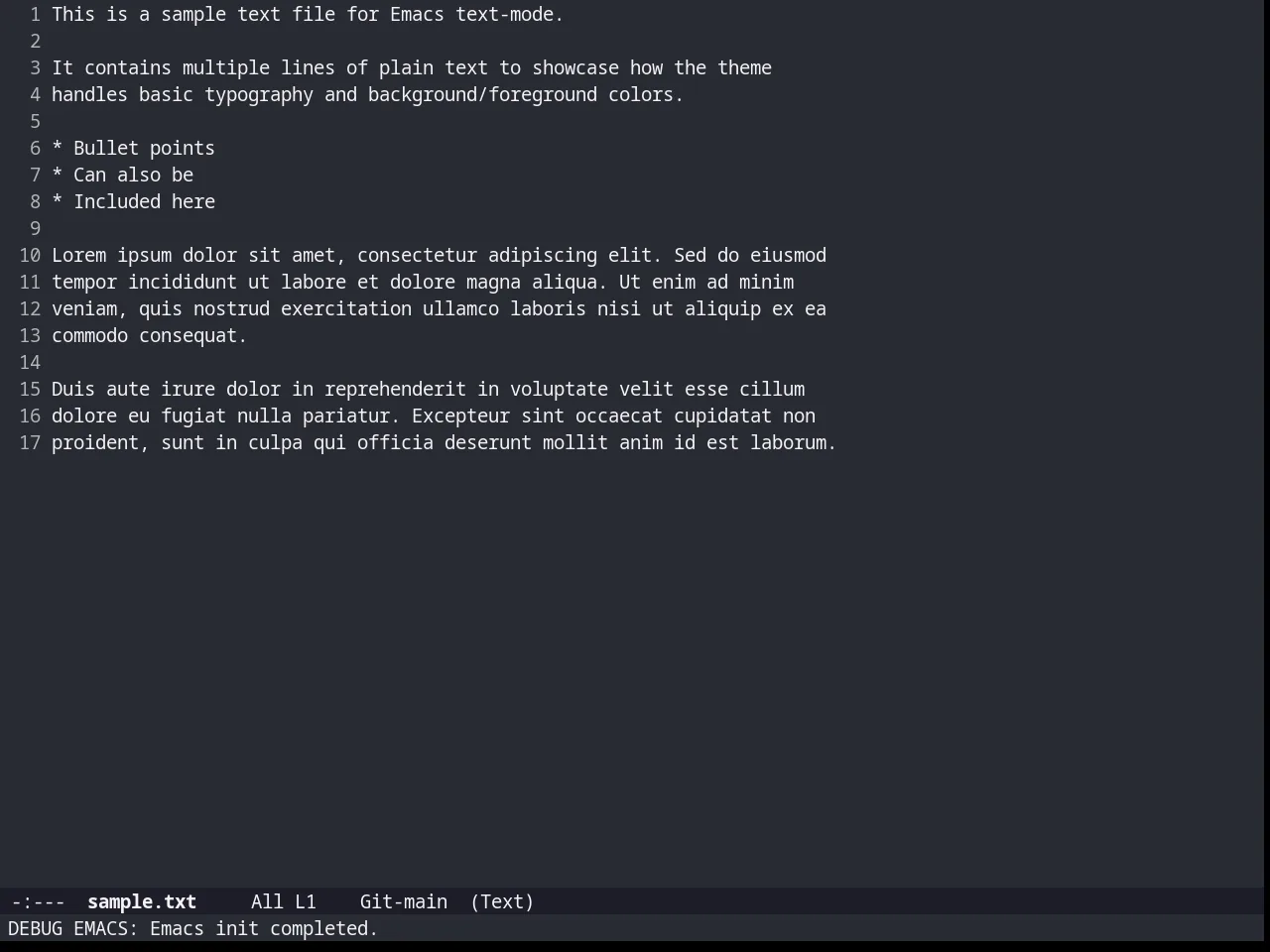 Farmhouse Dark Theme in text-mode