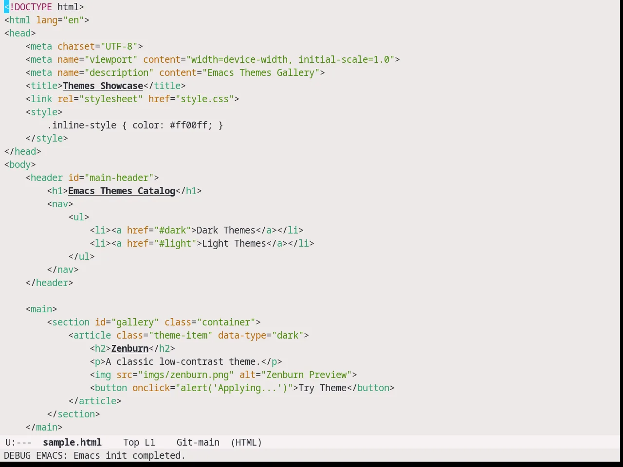 Farmhouse Light Theme in html-mode