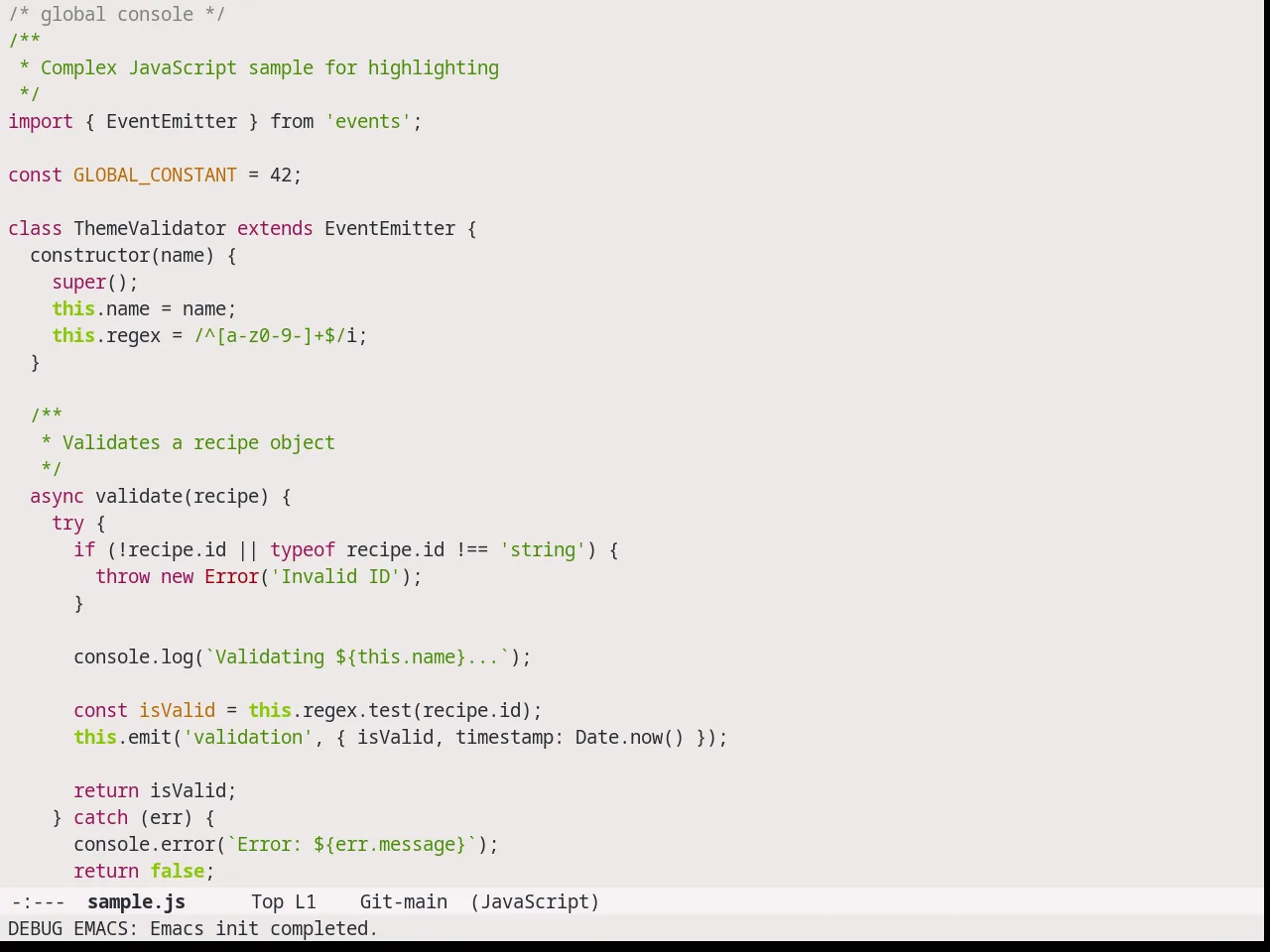 Farmhouse Light Theme in javascript-mode