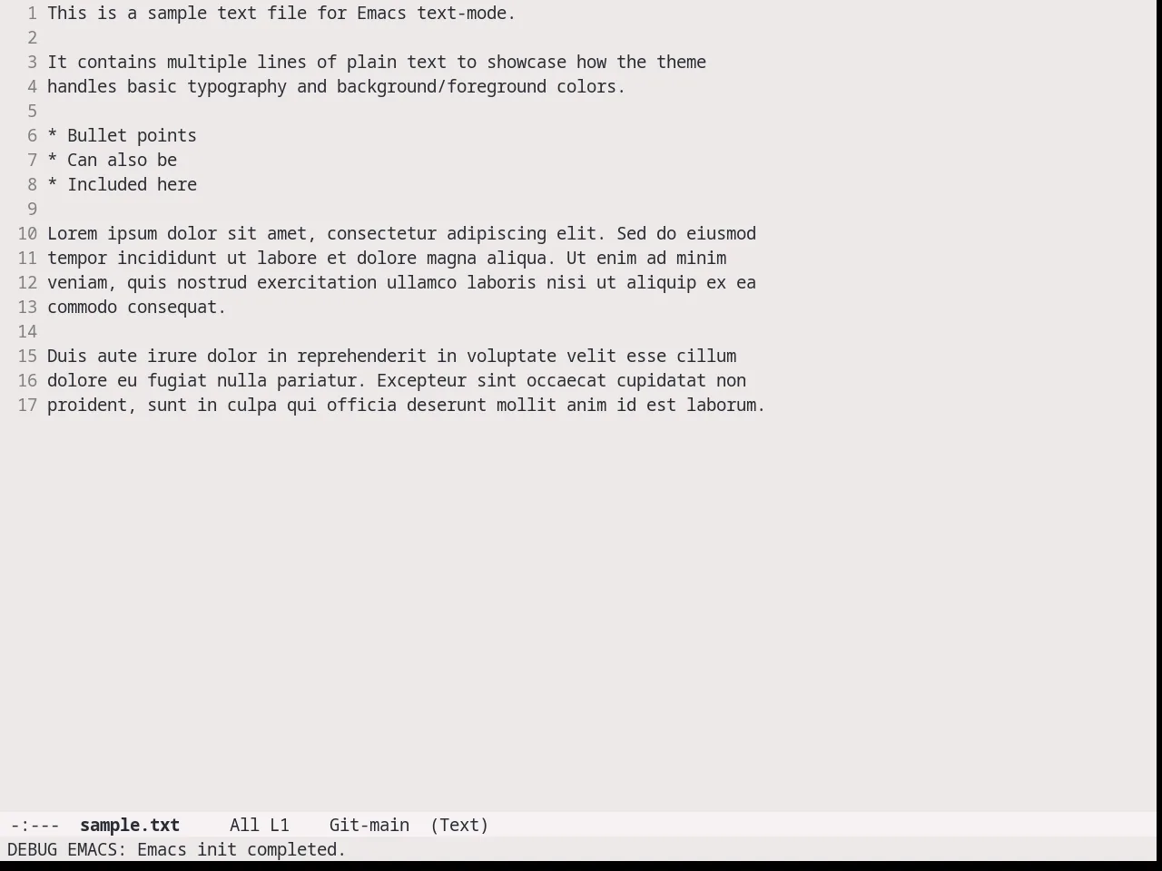 Farmhouse Light Theme in text-mode