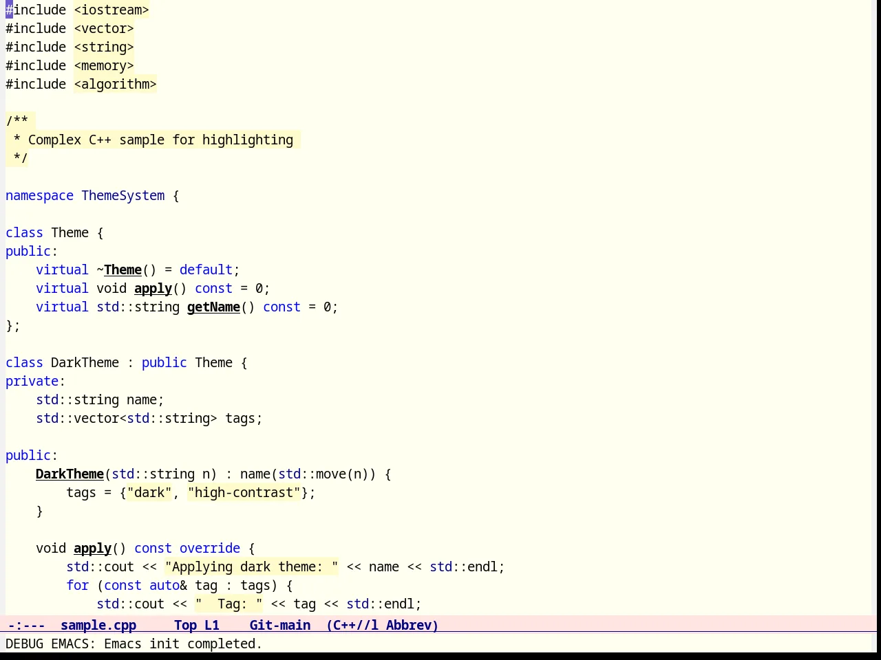 Feng Shui Theme in c++-mode