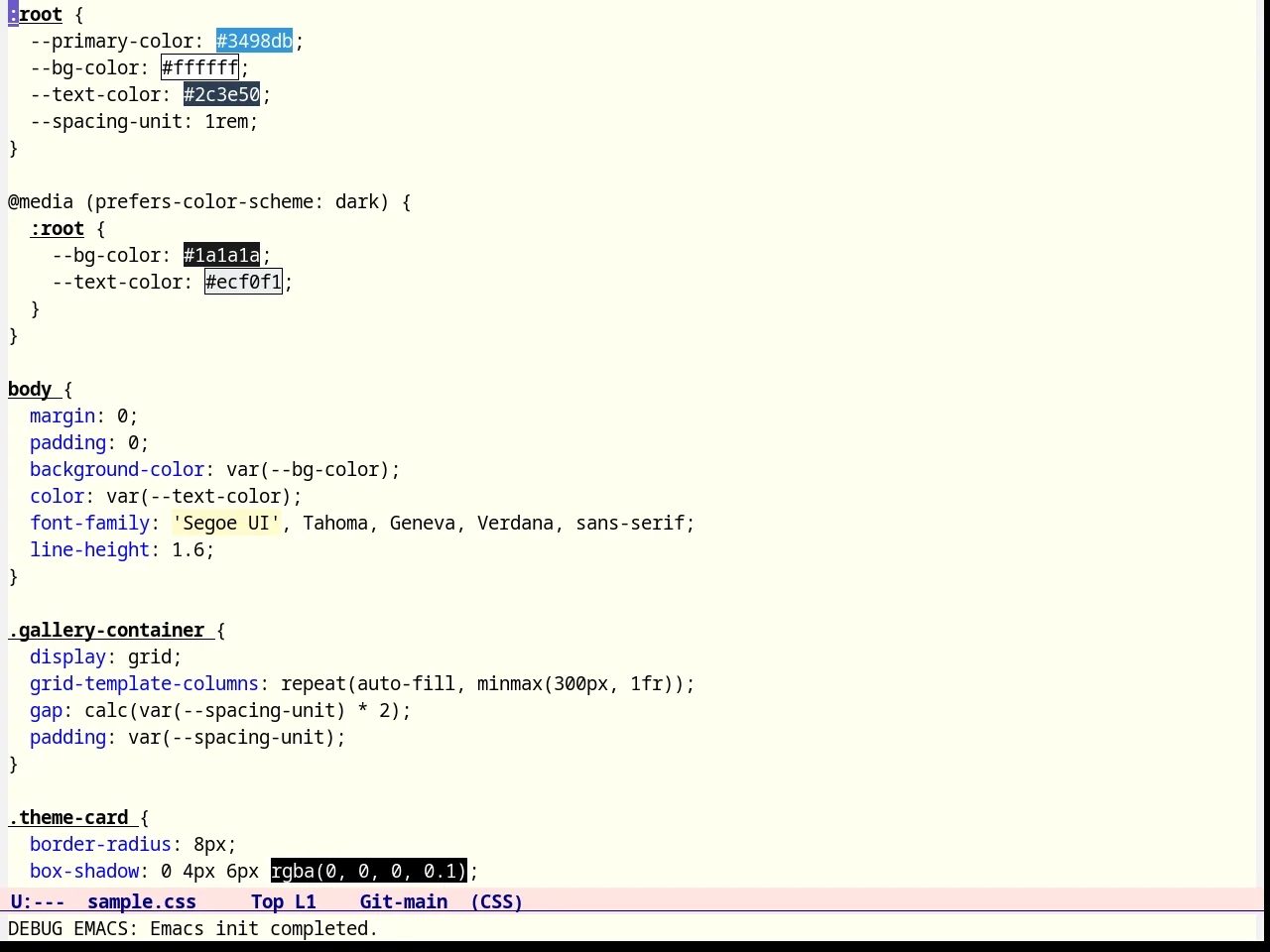 Feng Shui Theme in css-mode