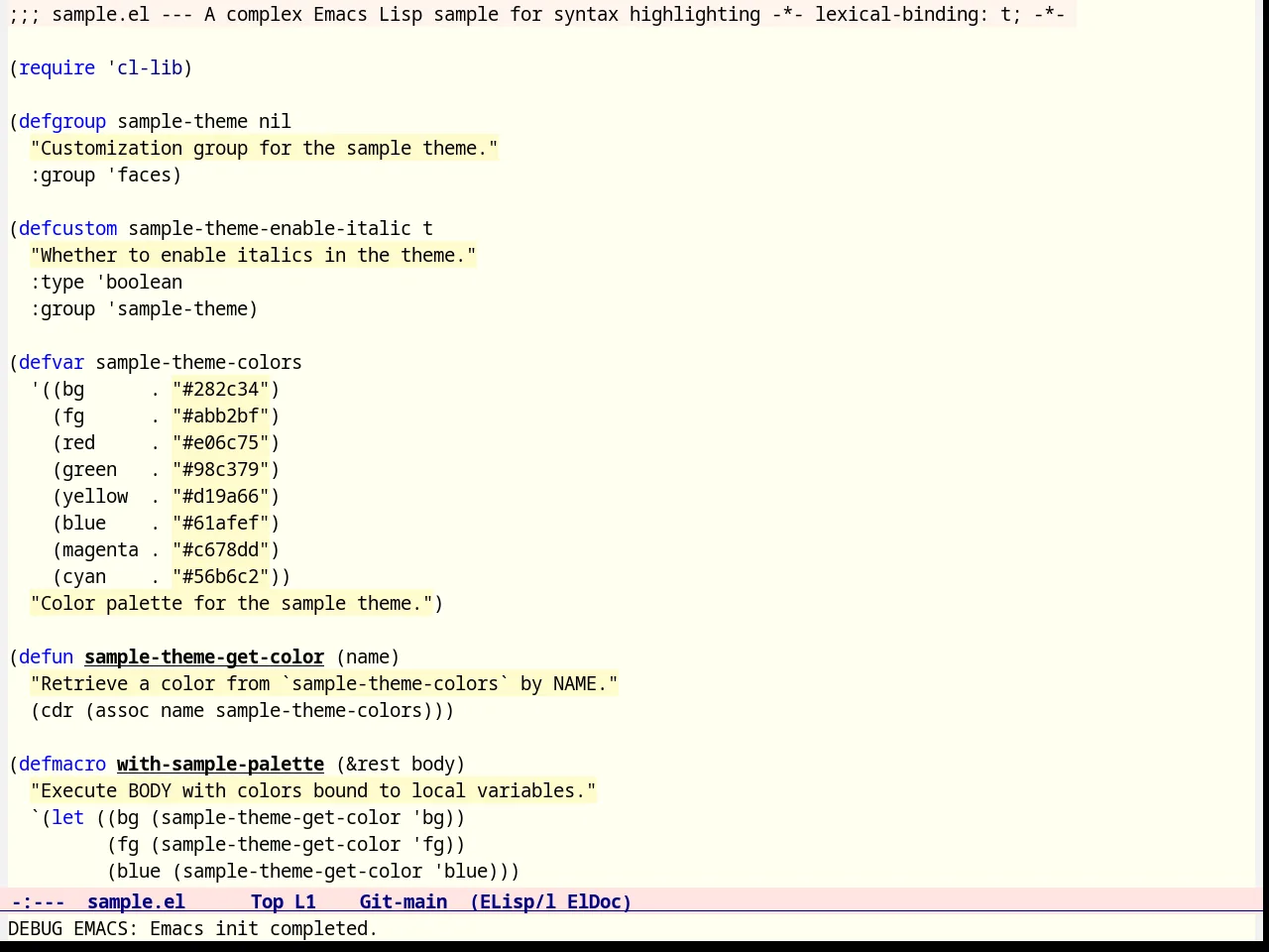 Feng Shui Theme in emacs-lisp-mode