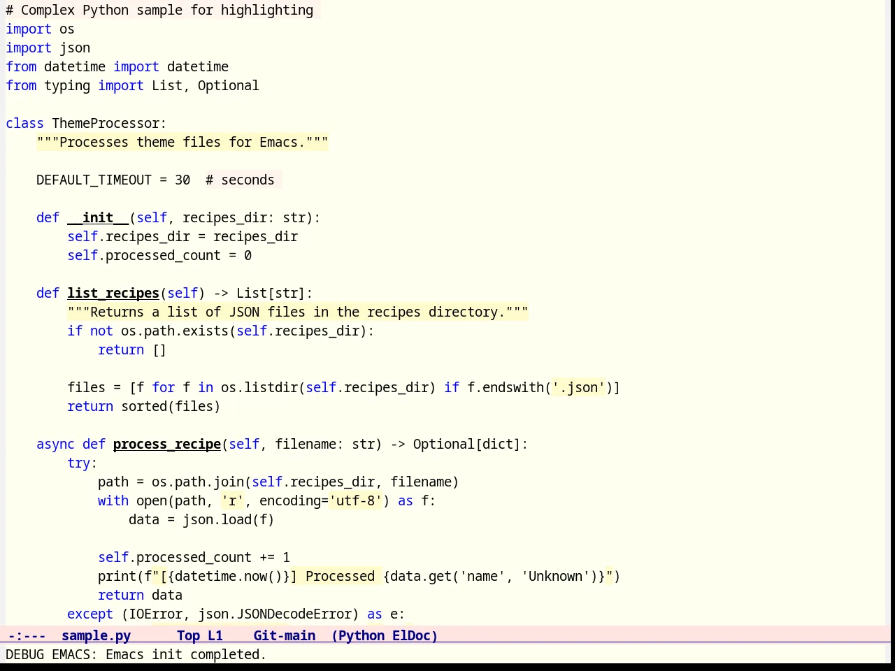 Feng Shui Theme in python-mode