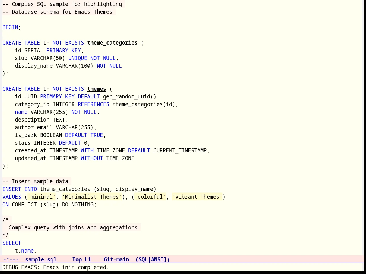 Feng Shui Theme in sql-mode