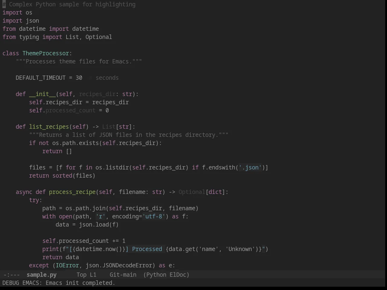 Firebelly Theme in python-mode