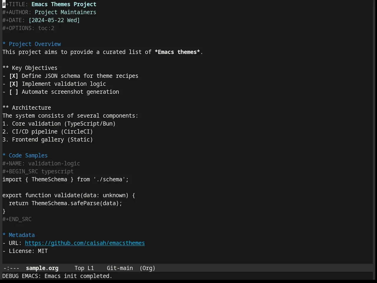 Firecode Theme in org-mode