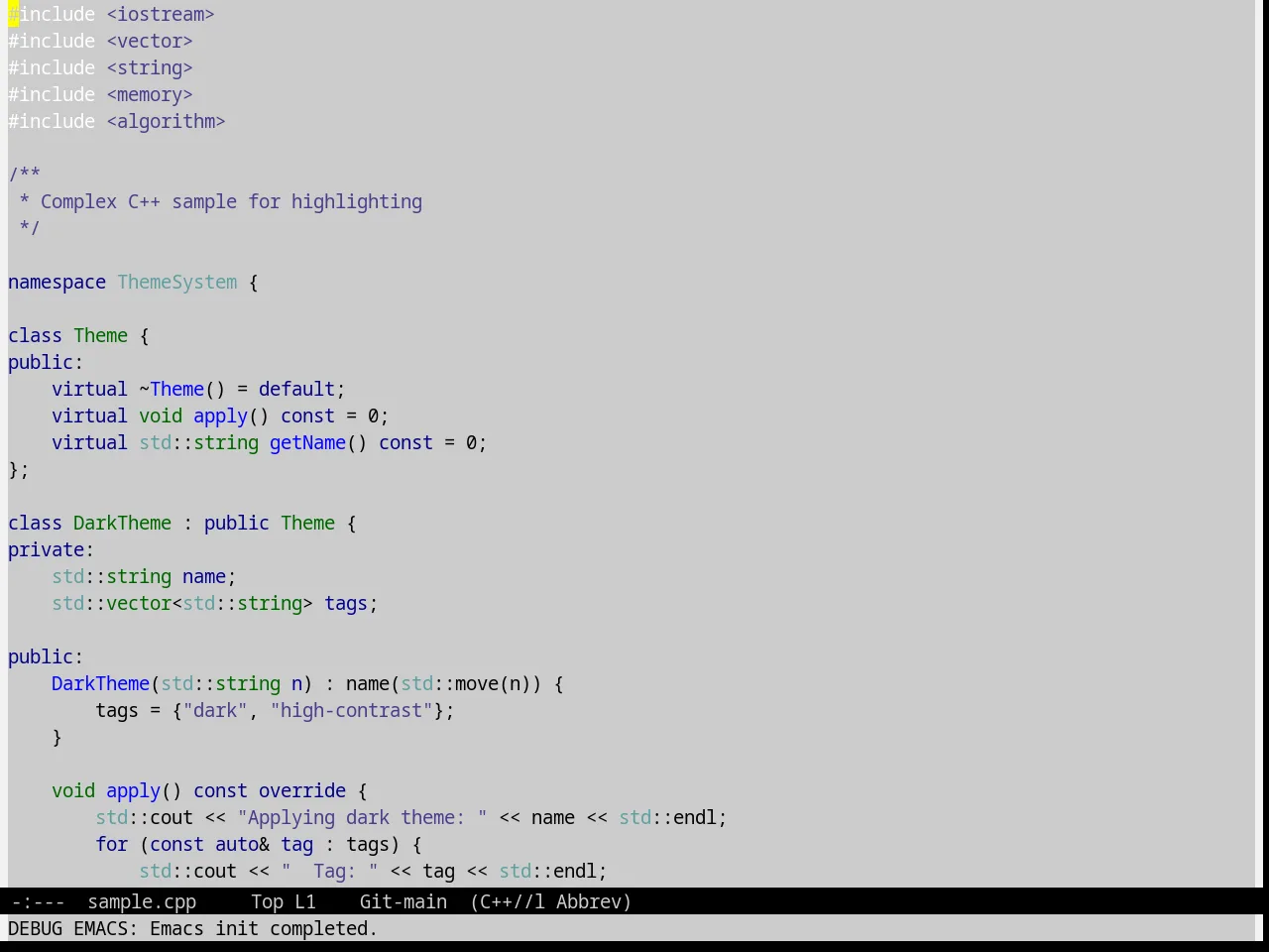 Fischmeister Theme in c++-mode