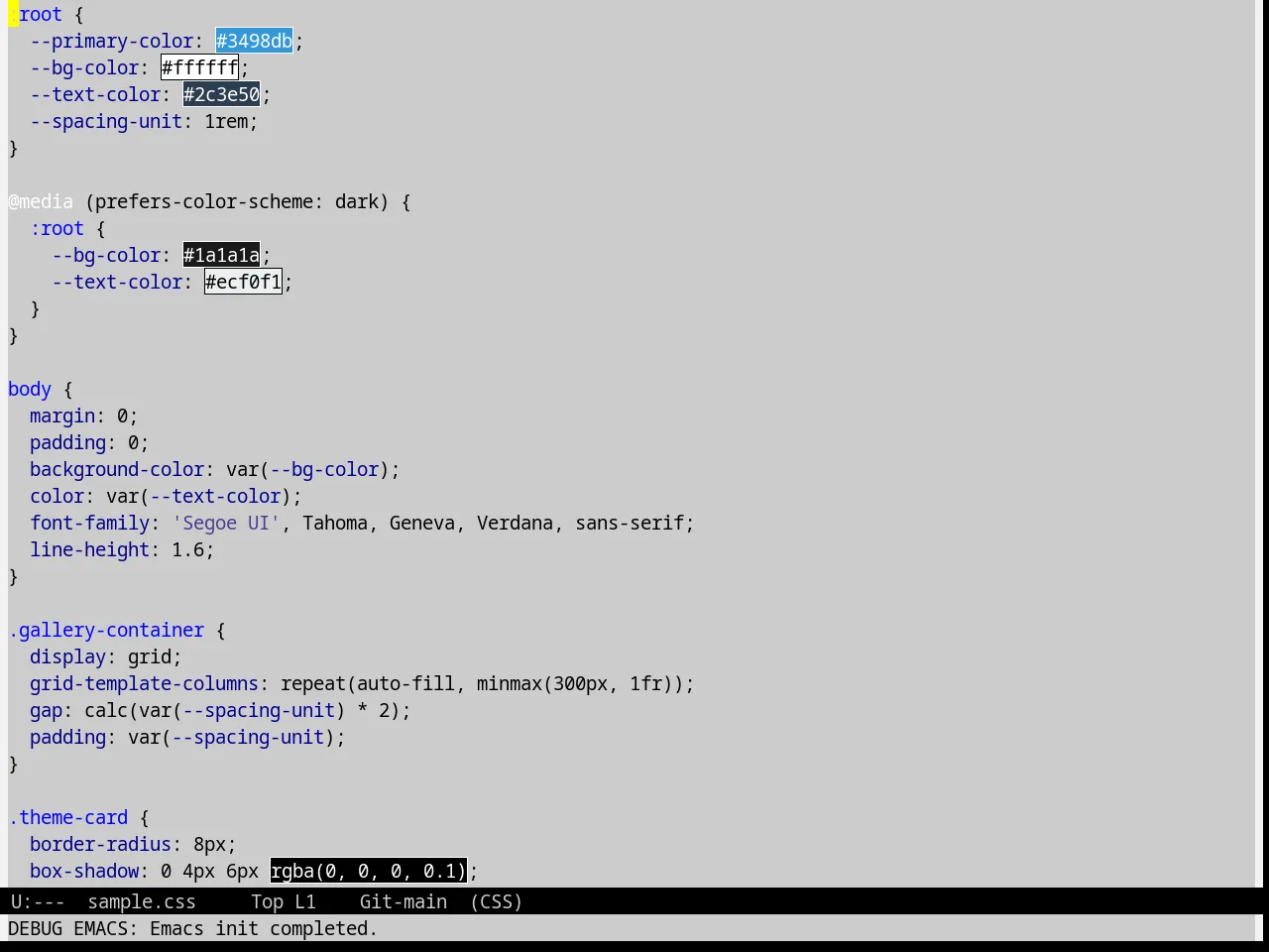 Fischmeister Theme in css-mode