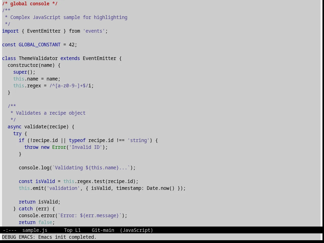 Fischmeister Theme in javascript-mode