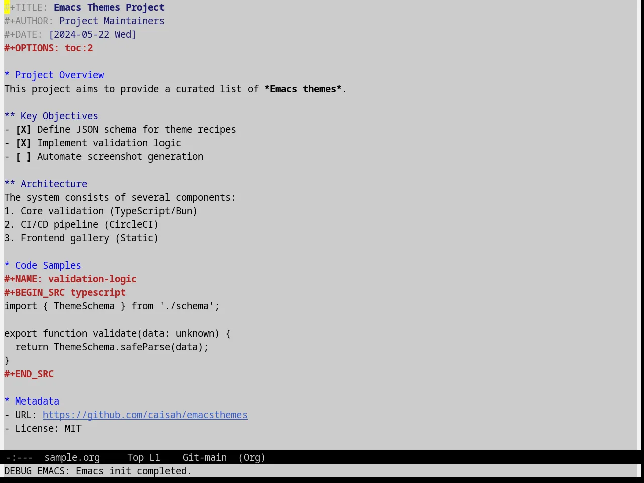 Fischmeister Theme in org-mode