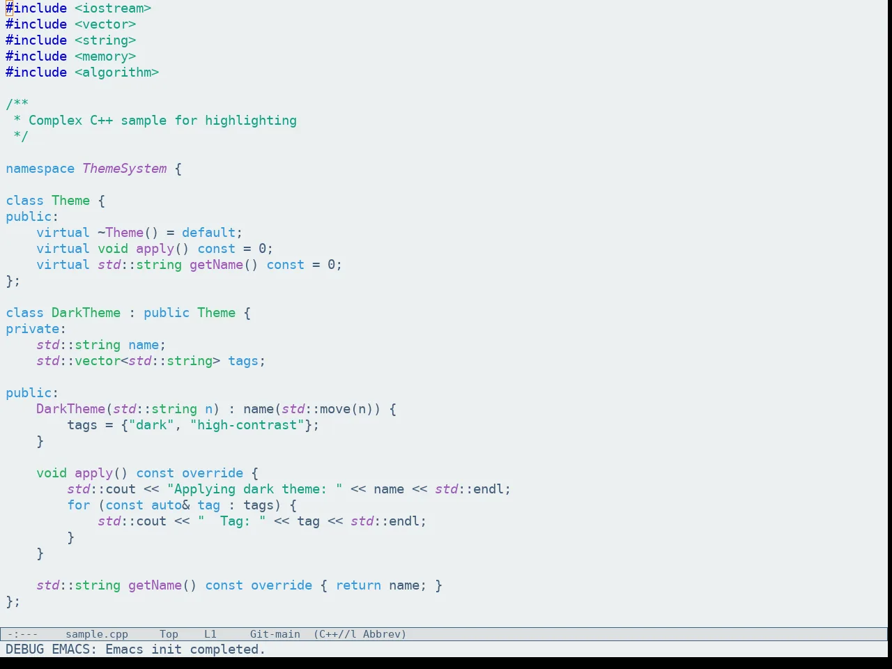 Flatfluc Theme in c++-mode
