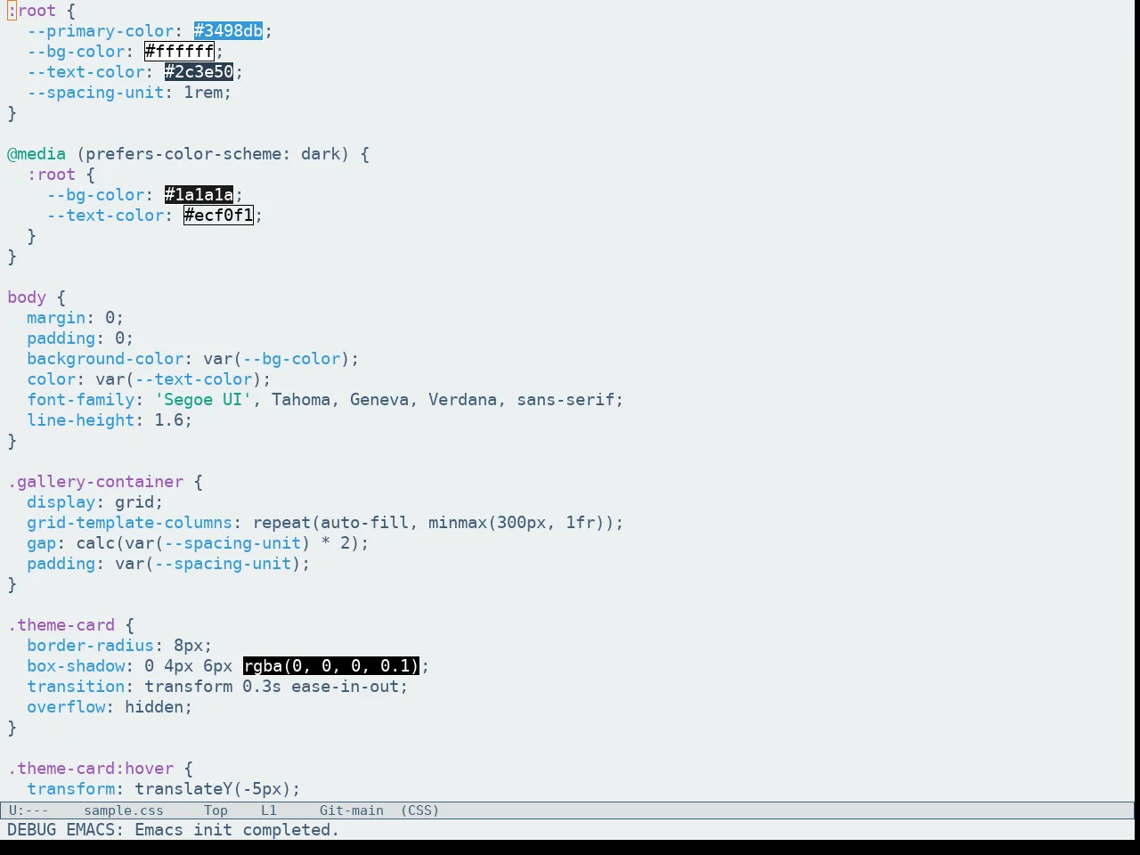 Flatfluc Theme in css-mode