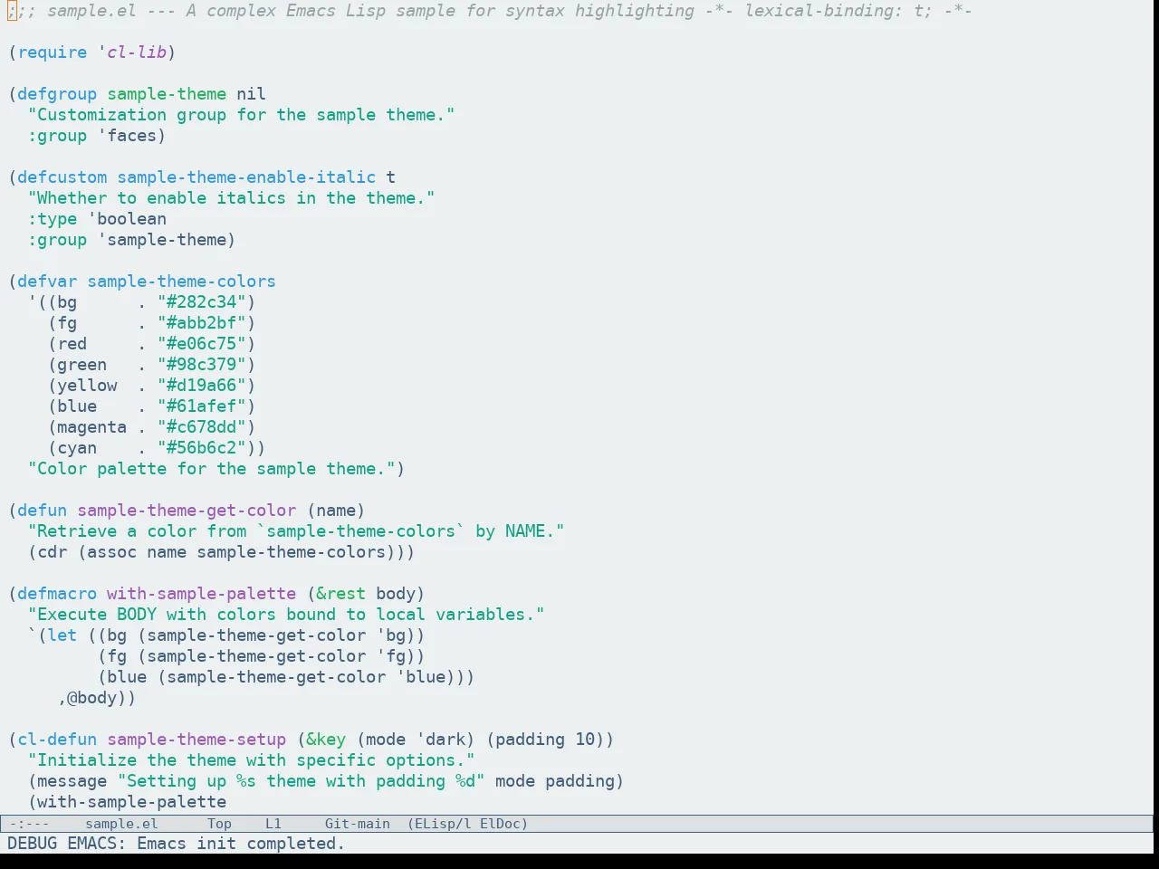 Flatfluc Theme in emacs-lisp-mode