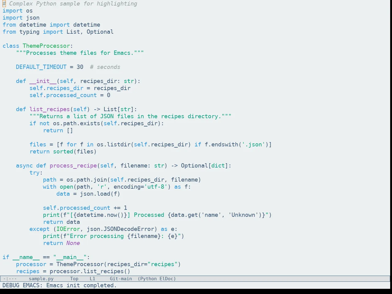Flatfluc Theme in python-mode