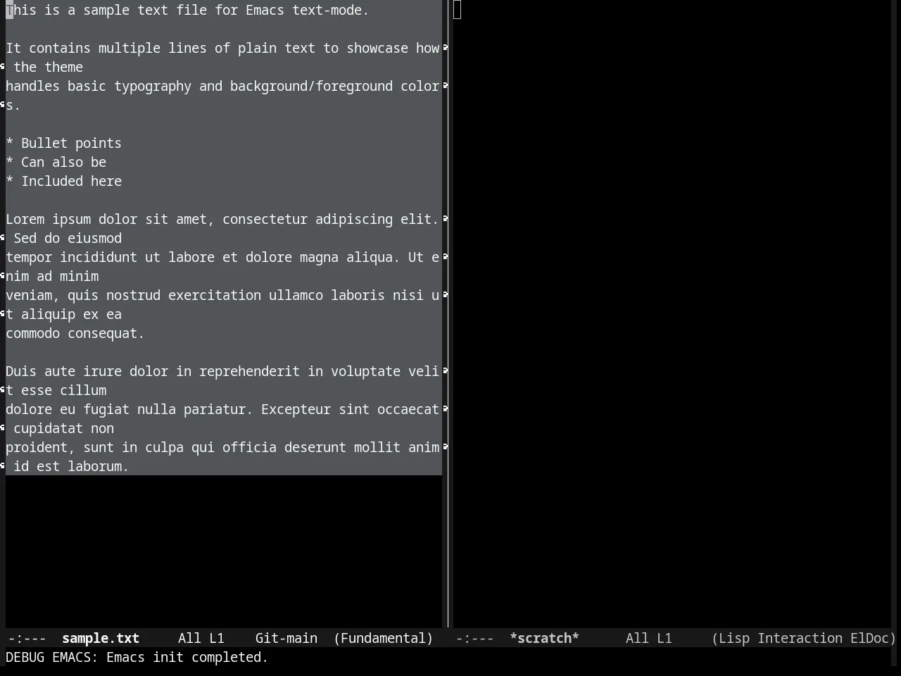 Flatland Black Theme in fundamental-mode
