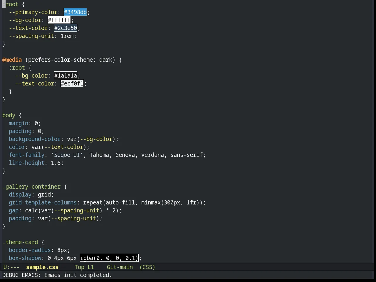 Flatland Theme in css-mode