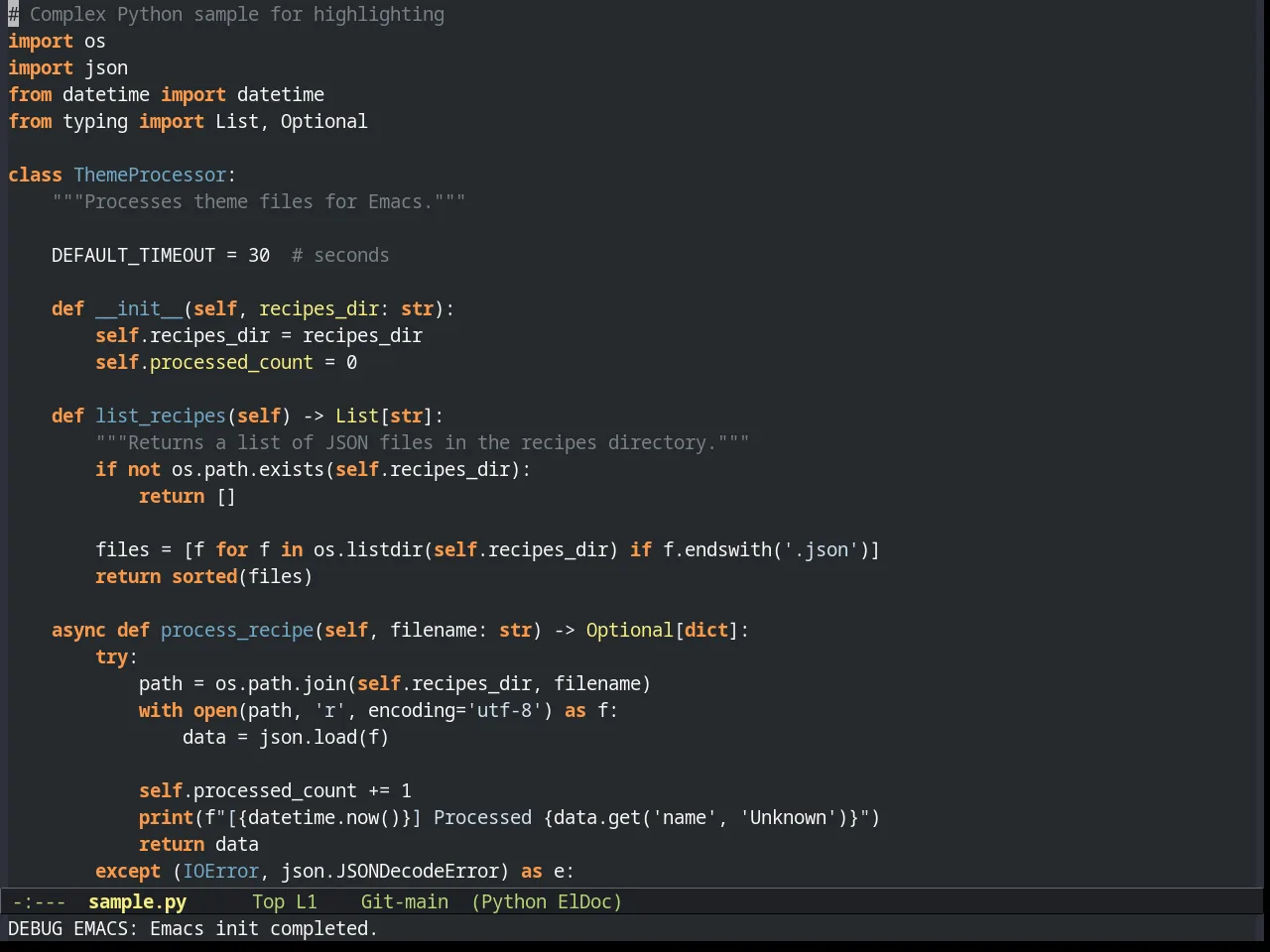 Flatland Theme in python-mode