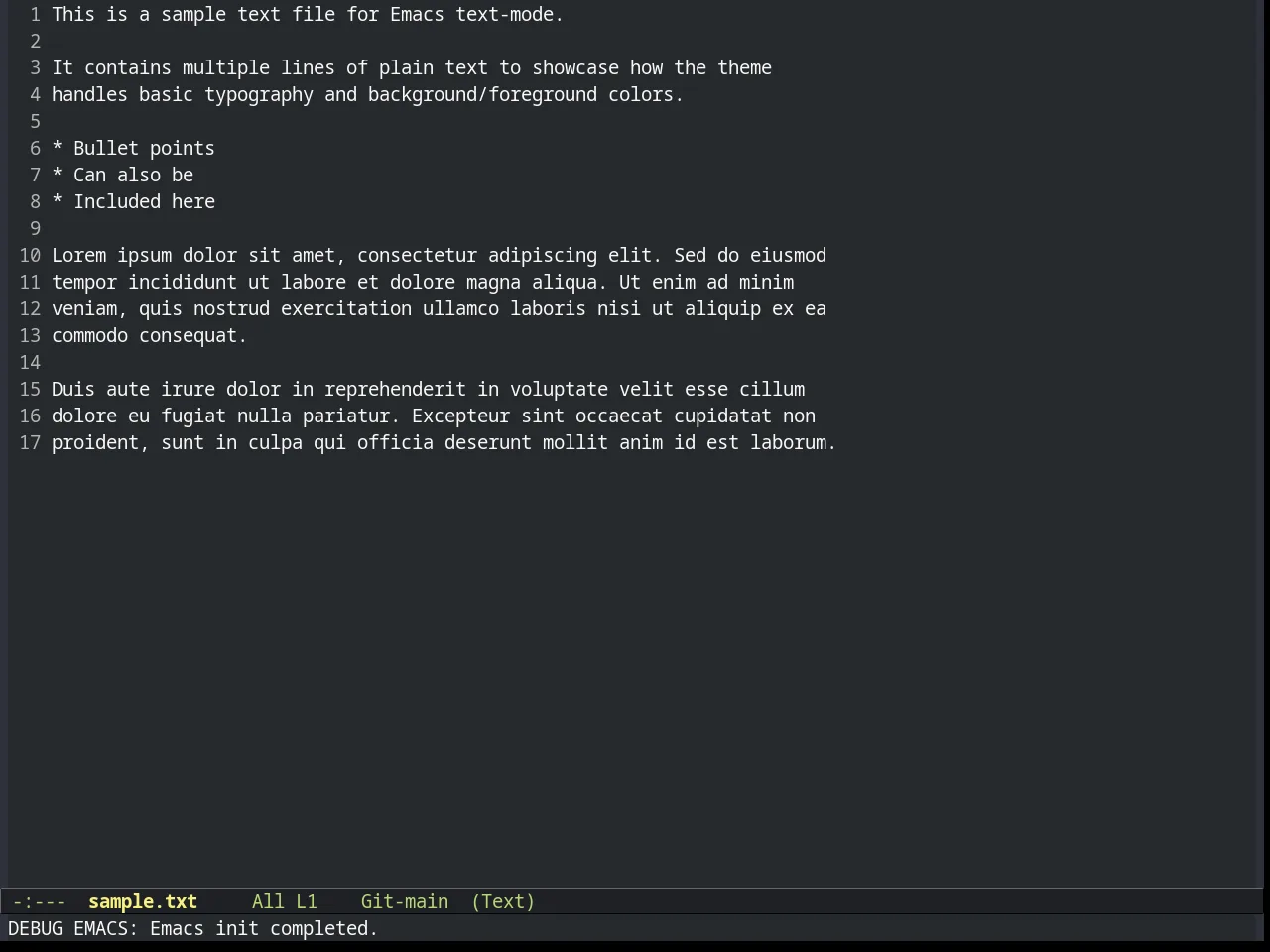 Flatland Theme in text-mode