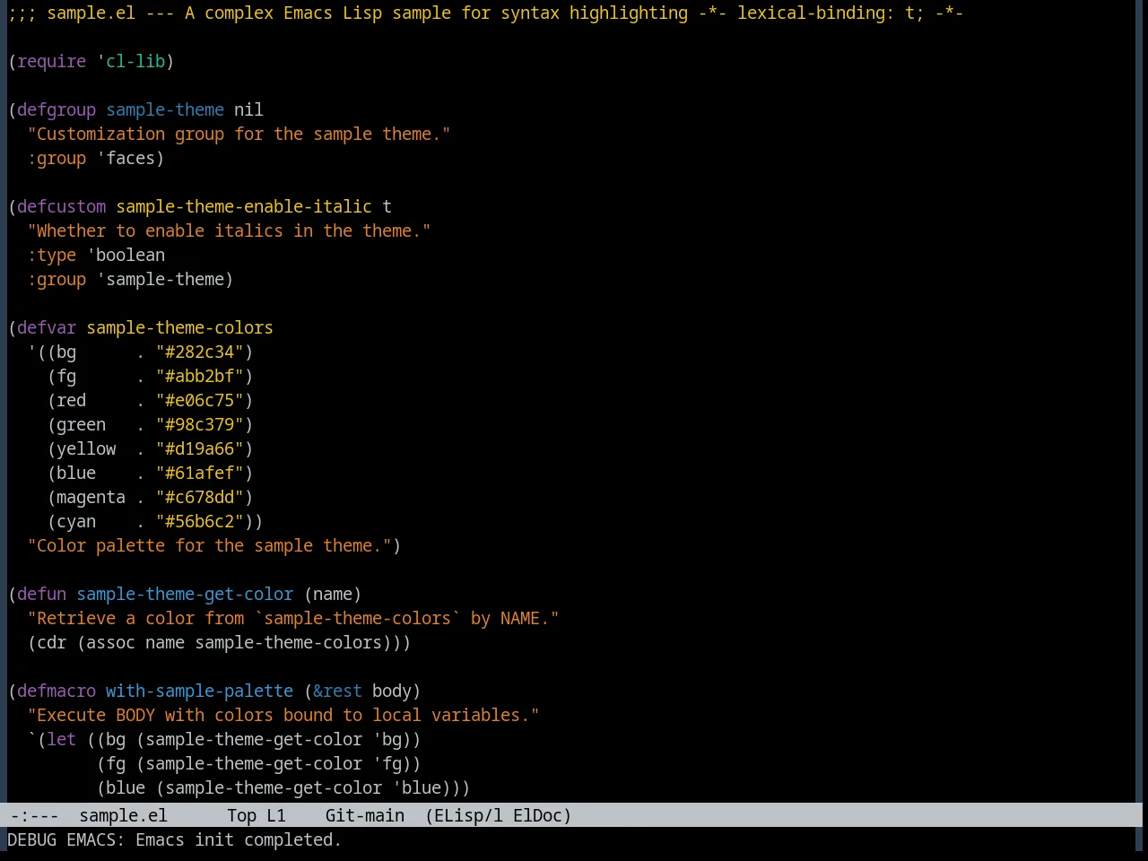FlatUI Dark Theme in emacs-lisp-mode