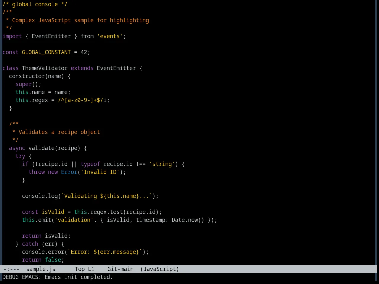 FlatUI Dark Theme in javascript-mode