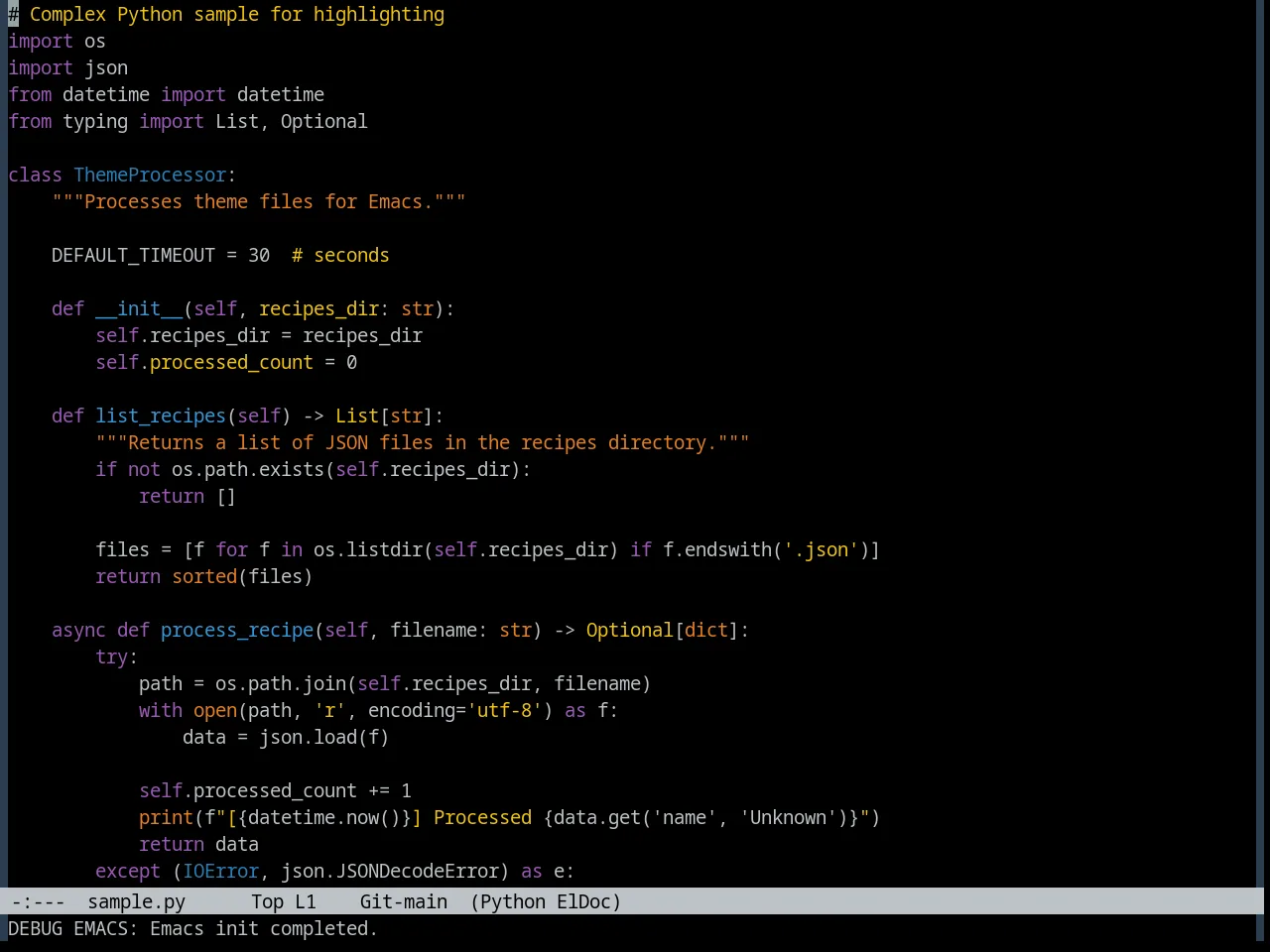 FlatUI Dark Theme in python-mode