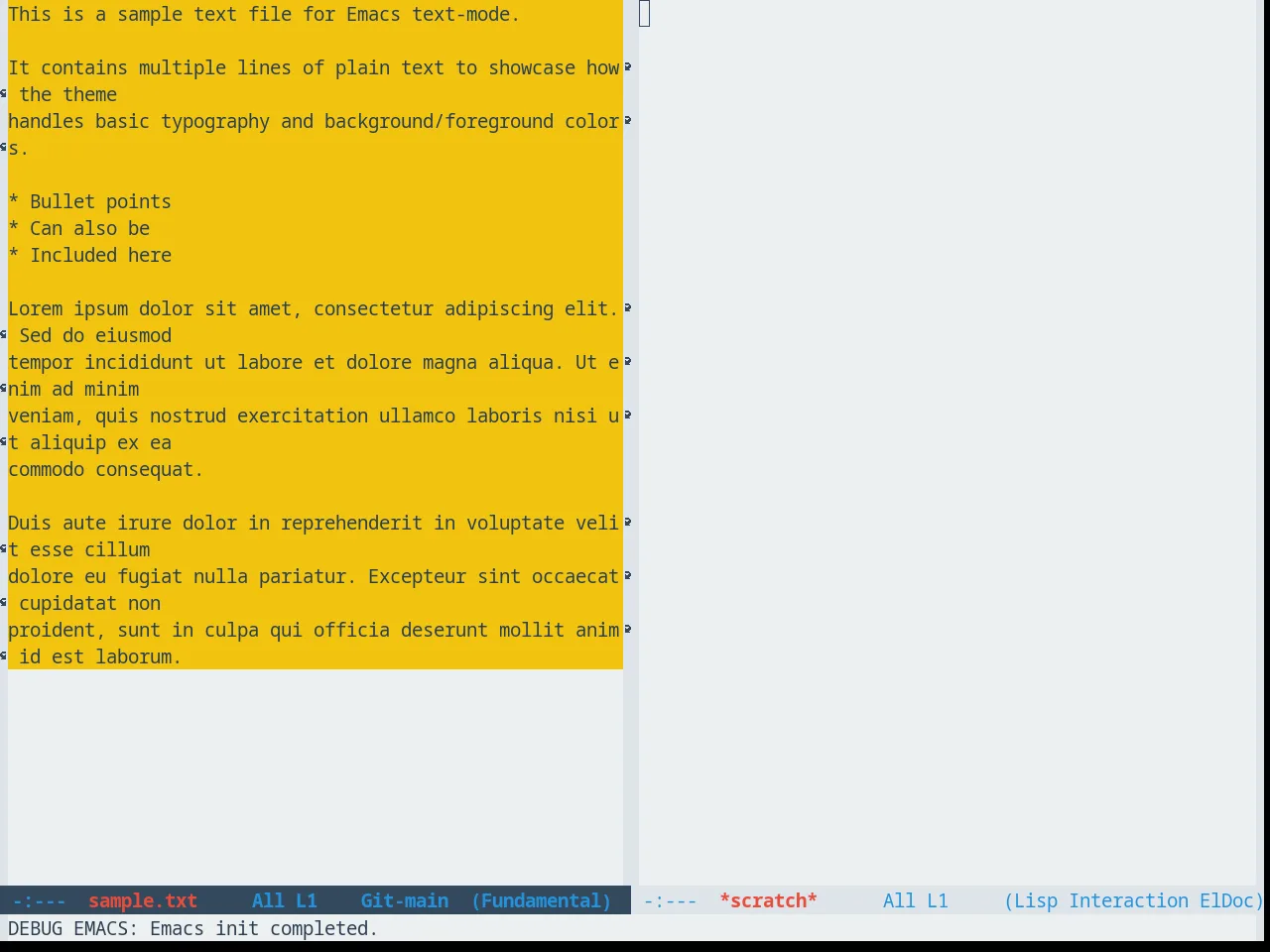 FlatUI Emacs Theme in fundamental-mode