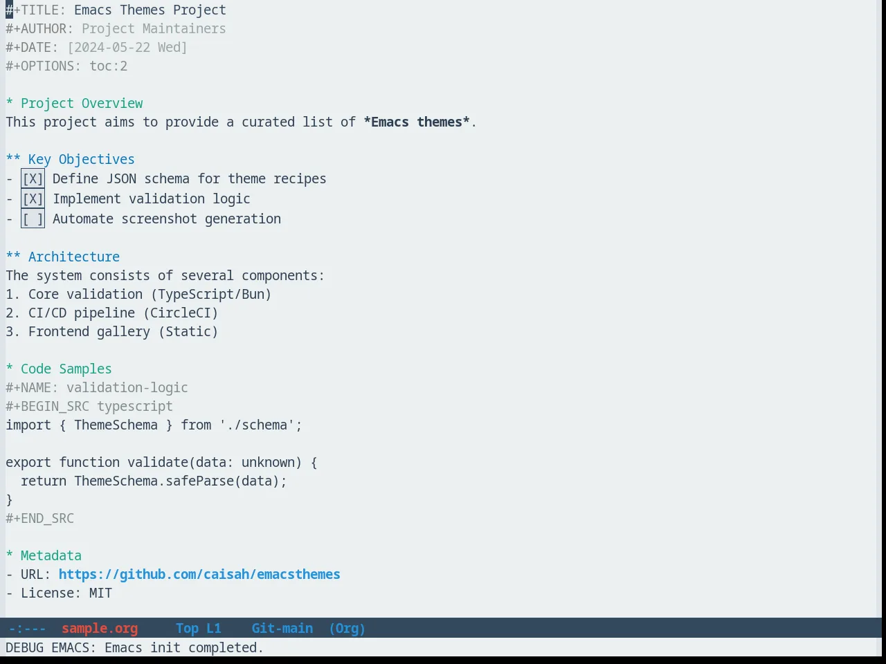 FlatUI Emacs Theme in org-mode