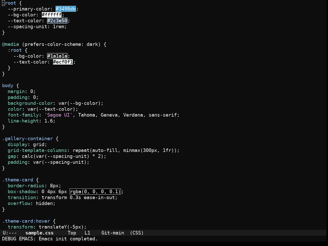 Fleetish Theme in css-mode