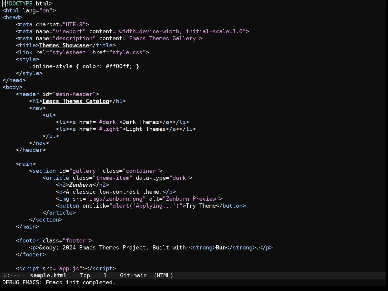 Fleetish Theme in html-mode