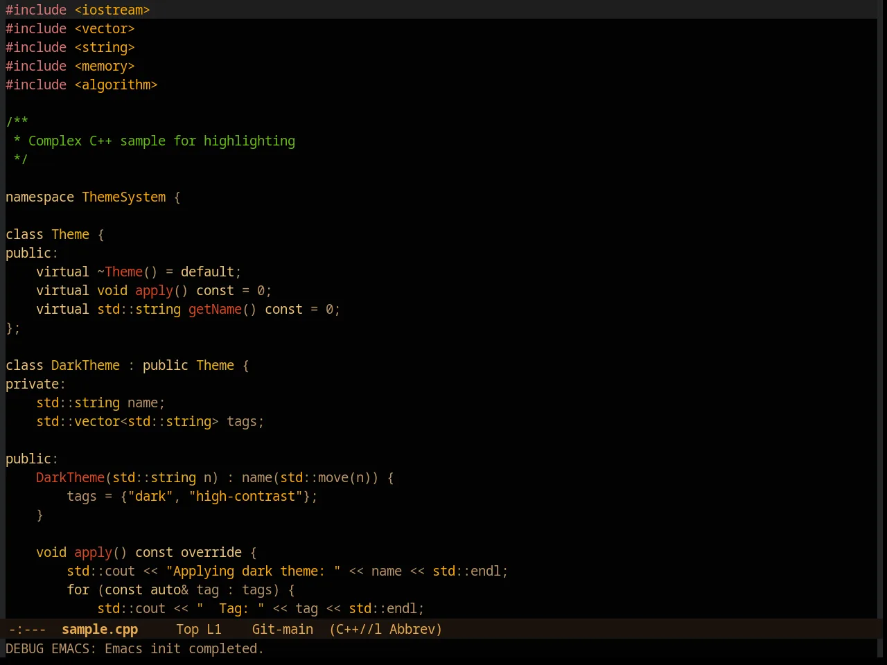 Fleury Theme in c++-mode